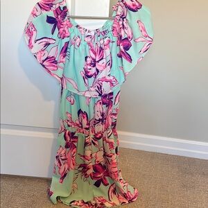 Adrienne Mint Green and Pink Floral Jumpsuit